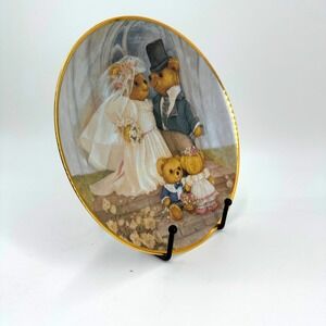 Franklin Mint Just Married Bear Plate by Patricia Brooks 8" Limited Ed.